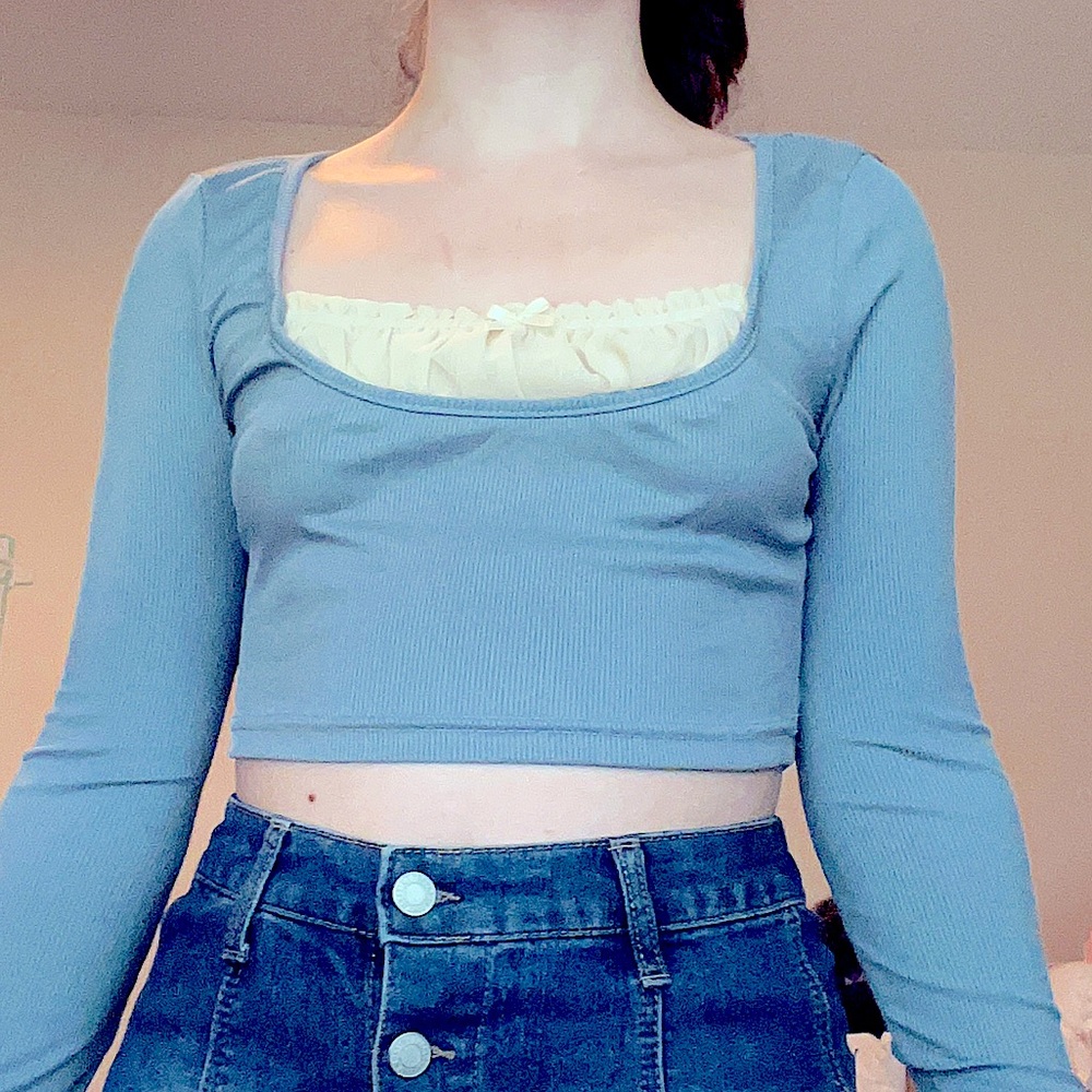 💙Baby Blue Y2K Cottagecore Crop Top💙
